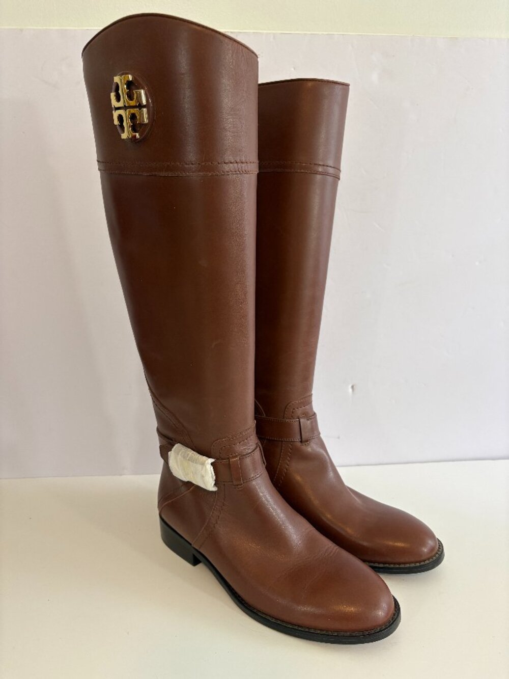 Tory Burch Adeline Brown Leather Riding Boots 6.5 New